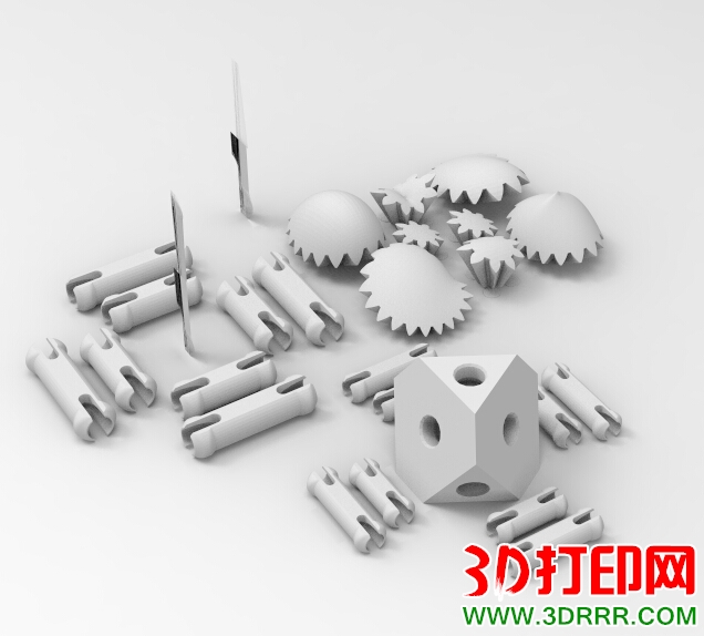 心形齿轮3D打印模型（可装配）