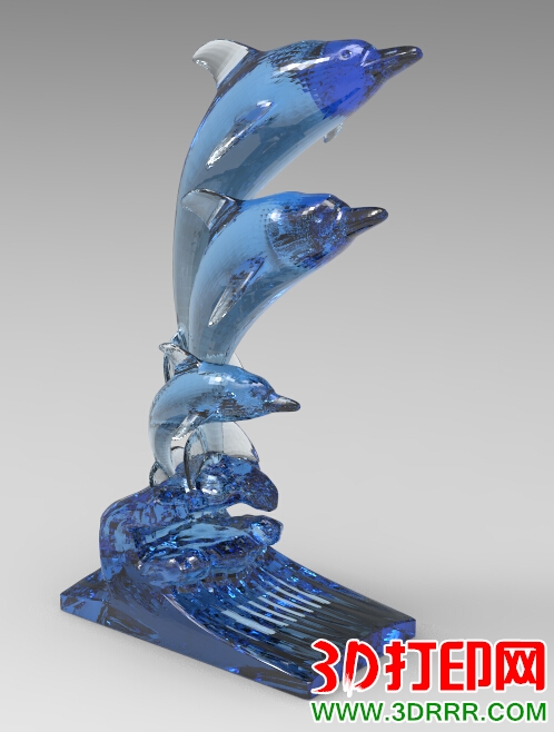 三只海豚桌面摆件3D打印模型