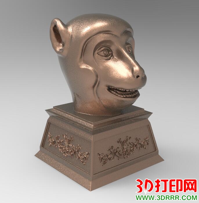 圆明园十二生肖兽首-猴3D打印模型