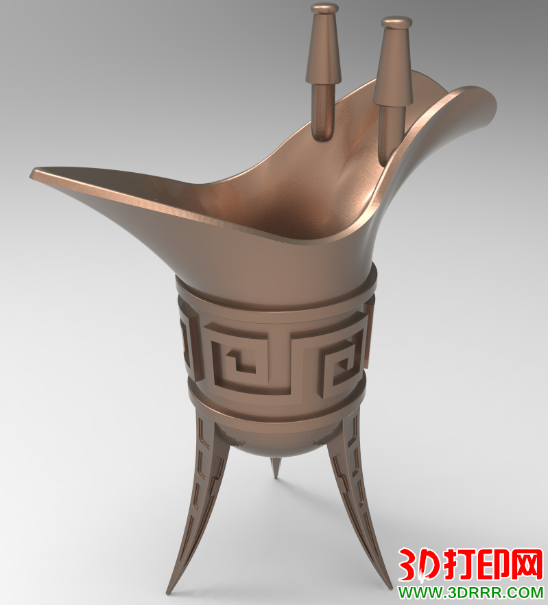 青铜爵杯（青铜杯）3D打印模型