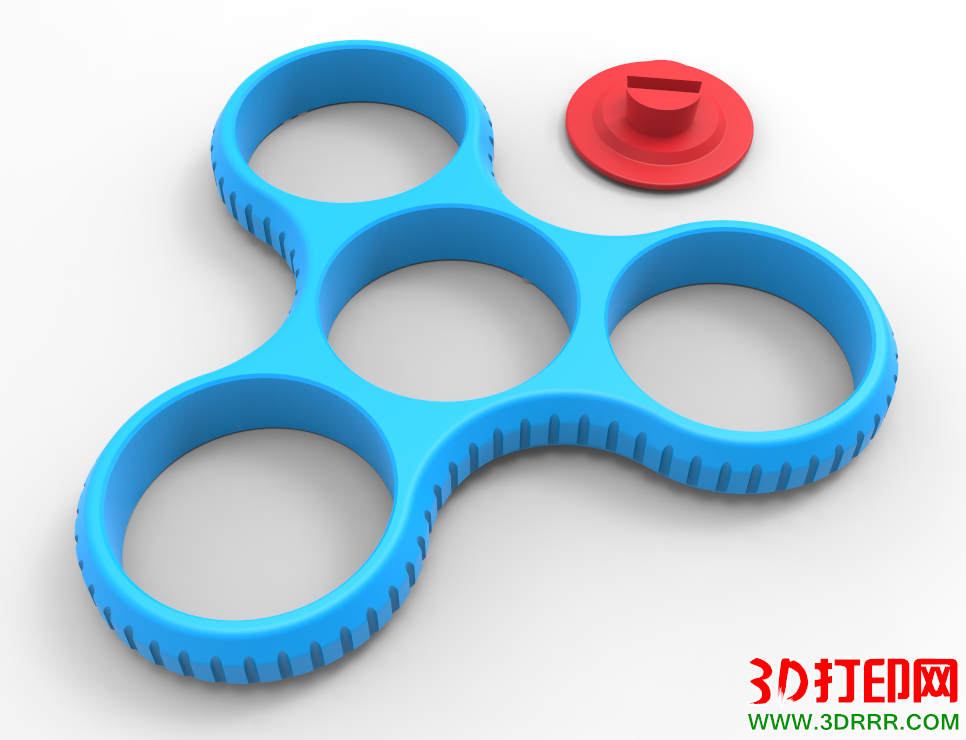 指尖陀螺（普通三个圆齿轮边）3D打印模型