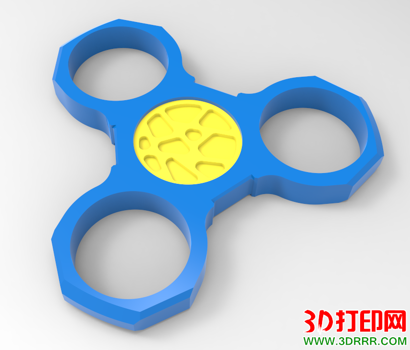 指尖陀螺（三个薄多边形）3D打印模型