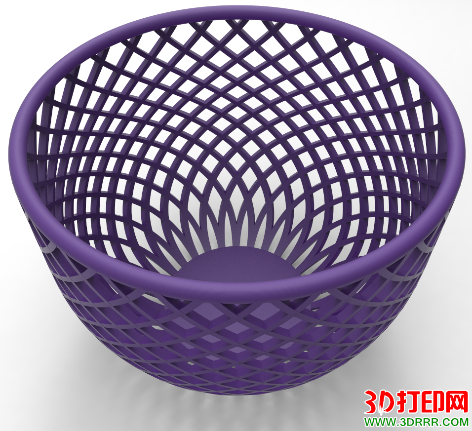 半圆形网格捧碗3D打印模型