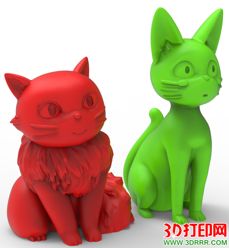 两只猫3D打印