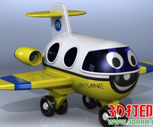 可爱的儿童玩具飞机三维模型下载（STEP格式）