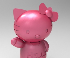 Hello+Kitty猫3D打印模型免费下载（STL格式）