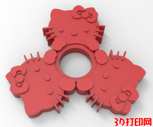 指尖陀螺（hello kitty猫）3D打印模型下载（STL文件）