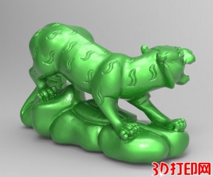 十二生肖圆雕—虎3D打印模型下载（STL文件）