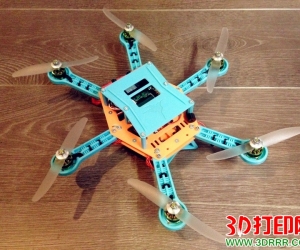 六轴无人机飞行器3D打印模型免费下载（STL文件可装配）