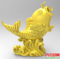 鲤鱼跃龙门3D打印模型免费下载（STL模型）