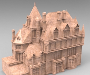 欧洲城堡建筑（房子）3D打印模型免费下载（STL格式）