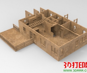 无顶别墅3D打印模型免费下载（STL格式）