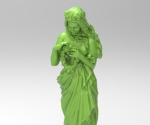 长裙美女3D打印模型下载(STL文件)