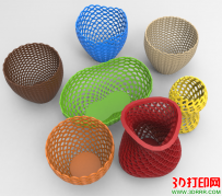 7个镂空器皿容器3D打印模型下载（STL模型）