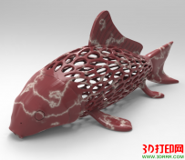 镂空鲤鱼3D打印模型免费下载（STL格式）