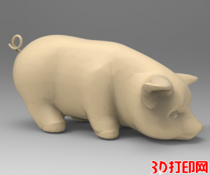 可爱的小猪3D打印模型免费下载（STL文件）
