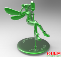 长着翅膀的天使动漫美女人物3D打印模型下载（OBJ模型）