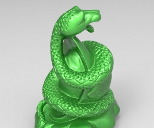 十二生肖圆雕—蛇3D打印模型下载（STL格式）