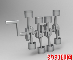 迷你V8发动机3D打印模型下载（STL可组装）