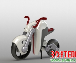 电动摩托车3D打印模型免费下载（STL格式可装配）