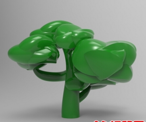 蓬松的大树3D打印模型免费下载（STL格式）