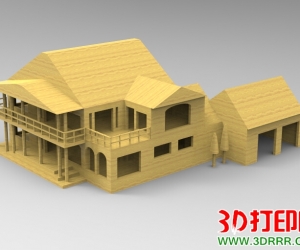 别墅（房子）3D打印模型免费下载（STL格式）