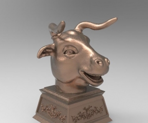 圆明园十二生肖兽首-牛3D打印模型（STL格式）