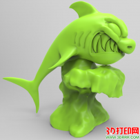 愤怒的鲨鱼3D打印模型免费下载（STL文件）