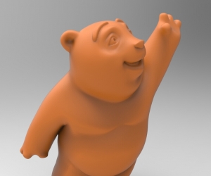 挥手的小熊3D打印模型免费下载（STL格式）