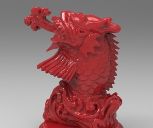 中国龙鱼桌面摆件3D打印模型下载（STL格式）