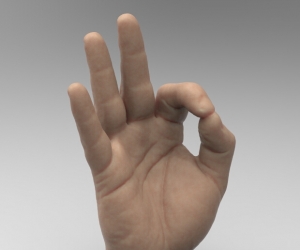 OK手势3D打印模型免费下载（STL格式）