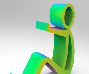 坐着的人手机支架3D打印模型下载（*.STL）