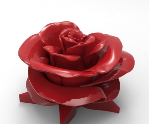 玫瑰花3D打印模型下载(STL格式)