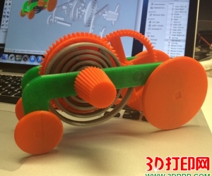 发条玩具小车3D打印模型下载（可装配）