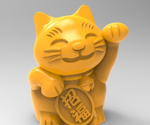 招财猫3D打印模型（STL格式）免费下载