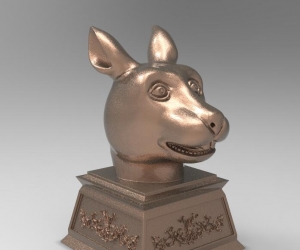 圆明园十二生肖兽首-兔3D打印模型（STL文件）