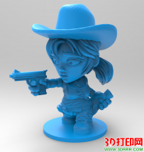 卡通人物女牛仔3D打印模型免费下载（STL模型）