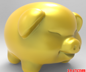 可爱小猪存钱罐3D打印模型下载（STL模型）
