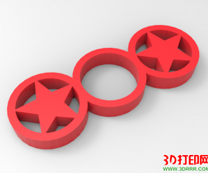 指尖陀螺（两圆五角星）3D打印模型下载（STL文件）
