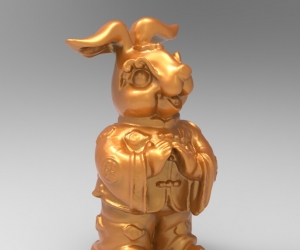 十二生肖人像3D打印模型-兔（STL文件）