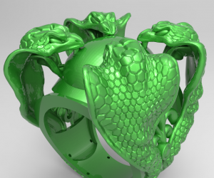 眼镜蛇戒指3D打印模型下载（STL格式）