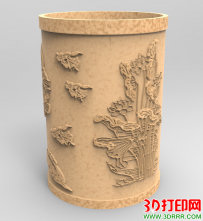 鸟鱼花香笔筒3D打印模型免费下载(STL模型)