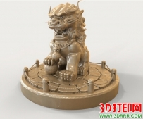 狮子雕塑3D打印模型下载（STL格式）