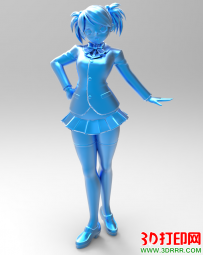可爱的动漫美女生3D打印模型下载（OBJ模型）