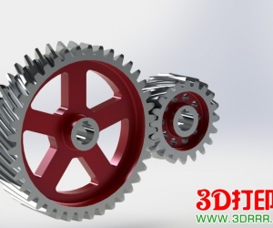 3D打印模型—斜齿轮（可啮合）