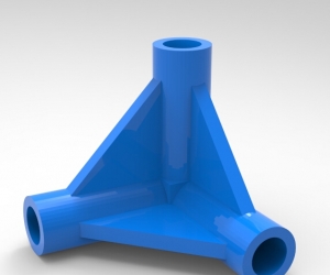 蚊帐接杆三通3D打印模型下载（STL格式）
